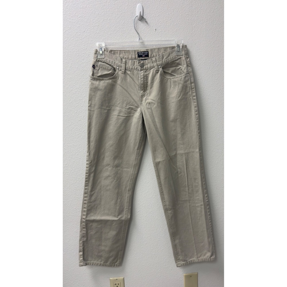Polo Jeans Co Ralph Lauren Pants Womens 6 Khaki Tan Straight Leg Twill Academia